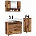 Set di mobili per il bagno con cassetto 3 pcs Legno vecchio - Foto miniatura 3