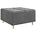 Pouf contenitore Grigio scuro 80 x 80 x 45 cm Velluto - Foto miniatura 1