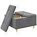 Pouf contenitore Grigio scuro 80 x 80 x 45 cm Velluto - Foto miniatura 3