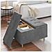 Pouf contenitore Grigio scuro 80 x 80 x 45 cm Velluto - Foto miniatura 4