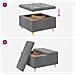 Pouf contenitore Grigio scuro 80 x 80 x 45 cm Velluto - Foto miniatura 9