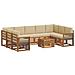 Set divani 10 pcs Naturale e Beige Legno di Acacia Massello - Foto miniatura 1