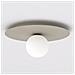 Lampada Da Soffitto Solar In Acciaio Moka E Vetro Opalino - Foto miniatura 1