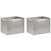 Vaso da giardino 2 pz Argento 40 x 30 x 30 cm Acciaio Inox - Foto miniatura 1