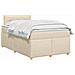 Letto box spring con materasso Crema 120 x 200 cm Tessuto - Foto miniatura 3