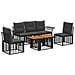Set Divano da Giardino 6 pz Nero e Grigio scuro polyrattan - Foto miniatura 1