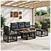 Set Divano da Giardino 6 pz Nero e Grigio scuro polyrattan - Foto miniatura 9