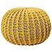 Pouf Poggiapiedi In Tessuto Giallo 50 X 35 Cm Conrad Ii - Foto miniatura 1