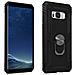 Cover Galaxy S8 Bi-materia Rigida Morbida Anello Magnetico Stand Nero - Foto miniatura 1