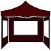 Gazebo Pieghevole in Alluminio con Pareti 3x3 m Rosso Vino - Foto miniatura 6