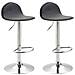 Set 2 Sgabelli Design Lana V2 I Coppia Sedie Alte Cucina Imbottite Girevoli E Regolabili 58-79CM Basso Schienale Nero - Foto miniatura 2