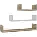 Mensole a Muro 3 pz Bianco e Rovere Sonoma in Legno Multistrato - Foto miniatura 2
