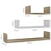 Mensole a Muro 3 pz Bianco e Rovere Sonoma in Legno Multistrato - Foto miniatura 6