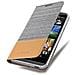 Custodia Compatibile Con Htc Desire 820 In Grigio Chiaro Marrone - Coperchio Protettiva Con Chiusura Magnetica, Funzione Stand E Tasca Per Le Carte - Foto miniatura 2