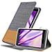 Custodia Compatibile Con Htc Desire 820 In Grigio Chiaro Marrone - Coperchio Protettiva Con Chiusura Magnetica, Funzione Stand E Tasca Per Le Carte - Foto miniatura 4