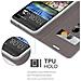 Custodia Compatibile Con Htc Desire 820 In Grigio Chiaro Marrone - Coperchio Protettiva Con Chiusura Magnetica, Funzione Stand E Tasca Per Le Carte - Foto miniatura 7
