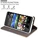 Custodia Compatibile Con Htc Desire 820 In Grigio Chiaro Marrone - Coperchio Protettiva Con Chiusura Magnetica, Funzione Stand E Tasca Per Le Carte - Foto miniatura 8
