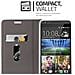 Custodia Compatibile Con Htc Desire 820 In Grigio Chiaro Marrone - Coperchio Protettiva Con Chiusura Magnetica, Funzione Stand E Tasca Per Le Carte - Foto miniatura 3