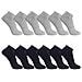 Calzini Mens Trainer 12 Accoppiamenti Sport Performance Low Cut Unisexblackgrey3538 - Foto miniatura 1