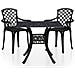 Set Da Bistrot 3 Pz In Alluminio Pressofuso Nero - Foto miniatura 2