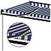 Tenda da Sole Retrattile Manuale con LED 600x350 cm Blu Bianco - Foto miniatura 4