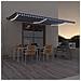 Tenda da Sole Retrattile Manuale con LED 600x350 cm Blu Bianco - Foto miniatura 7