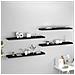 Scaffali A Parete 4 Pz Neri 120x23,5x3,8 Cm In Mdf - Foto miniatura 1