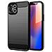 Custodia Compatibile Con Apple Iphone 12 / Iphone 12 Pro In Brushed Nero - Coperchio Protettivo In Silicone Tpu Flessibile In Look Acciaio Inossidabile-fibra Di Carbonio - Foto miniatura 1