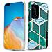 Custodia Compatibile Con Huawei P40 In Marmo Oro Bianco Verde Scuro No. 6 - Coperchio Protettivo In Silicone Tpu Con Motivo A Mosaico - Foto miniatura 1