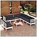 Set Divani Da Giardino 10 Pz Con Cuscini Bianchi Legno Di Pino - Foto miniatura 1