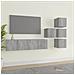 Set Di Mobili Porta Tv 6 Pz Grigio Sonoma In Legno Multistrato - Foto miniatura 1