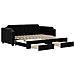 Divano Letto Estraibile Con Cassetti Nero 90x200 Cm In Tessuto - Foto miniatura 2