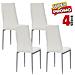 Set 6 Sedie per Sala da Pranzo Blu con Gambe in Acciaio Dorato Seduta