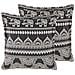 Set Di 2 Cuscini Atabagi Cotone 45 X 45 Cm Nero Trama Orientale - Foto miniatura 3