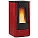 Stufa A Pellet Ventilata Rivestimento In Acciaio 10 Kw Dahiana - Red - Foto miniatura 1