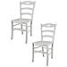 Set 2 Sedie Modello Savoie Per Cucina Bar E Sala Da Pranzo, Robusta Struttura E Seduta In Legno Di Faggio Color Laccato Bianco - Foto miniatura 1