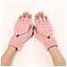 Guanti Senza Dita Lavorati A Maglia Pink - Foto miniatura 1
