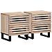 Comodini 2pz 40x34x46 Cm In Legno Massello Di Mango Sbiancato - Foto miniatura 1