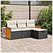 Set Divani Da Giardino 4 Pz Con Cuscini Nero In Polyrattan - Foto miniatura 1