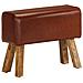 Lusso Casadino -  Panca Da Palestra 58 Cm Vera Pelle Marrone E Massello Di Mango - Foto miniatura 2