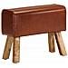 Lusso Casadino -  Panca Da Palestra 58 Cm Vera Pelle Marrone E Massello Di Mango - Foto miniatura 1