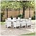 Set da Pranzo Giardino 9 Pezzi con Cuscini, Rattan Polyd bianco - Foto miniatura 2