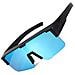 Occhiali Da Sole Polarizzati Clip-on - Montatura Nera Lucida, Lenti Blu Ghiaccio - Foto miniatura 3