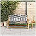 Panchina da Giardino Nera e Bianca 122x76x73.5 cm Legno Massello di Acacia - Foto miniatura 3