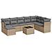 Set Divano da Giardino 9 pz con Cuscini Beige in Polyrattan - Foto miniatura 1
