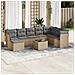 Set Divano da Giardino 9 pz con Cuscini Beige in Polyrattan - Foto miniatura 2