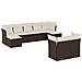 Set Divani da Giardino 9pz con Cuscini Marrone in Polyrattan - Foto miniatura 1