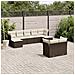 Set Divani da Giardino 9pz con Cuscini Marrone in Polyrattan - Foto miniatura 2