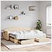 Divano Letto Estraibile con Cassetti Crema 80x200 cm in Tessuto - Foto miniatura 2