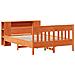 Letto Libreria senza Materasso Marrone Cera 140x200 cm in Pino - Foto miniatura 3